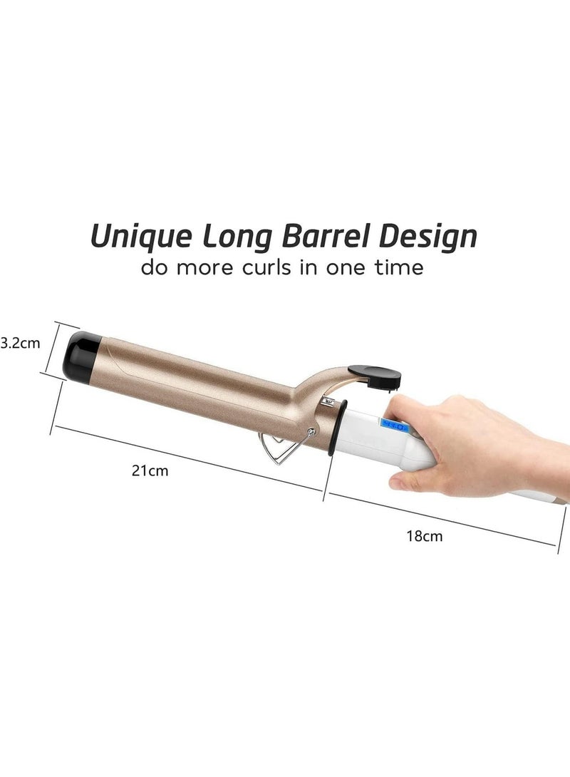 كيلا مكواة تجعيد الشعر، مكواة تجعيد شعر احترافية من السيراميك والتورمالين مقاس 32 مم مع 10 إعدادات لدرجة الحرارة، مكواة تجعيد طويلة لجميع أنواع الشعر، أداة تصفيف شعر بجودة صالونات التجميل للاستخدام المنزلي - Image 2